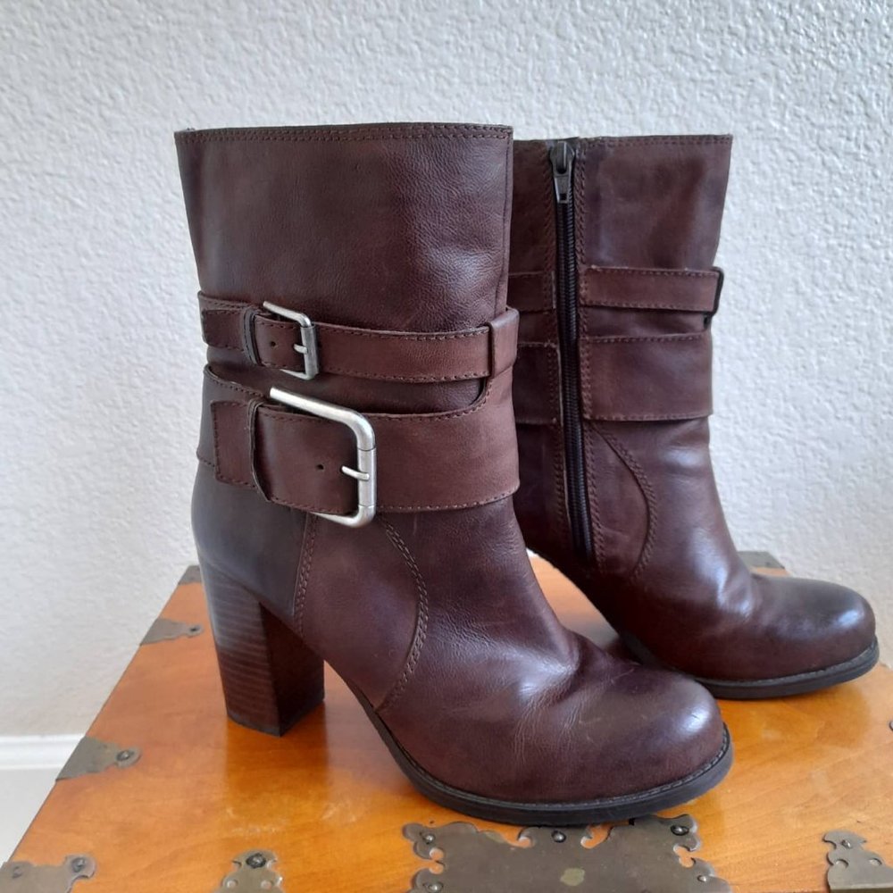 Leather Buckle Boots